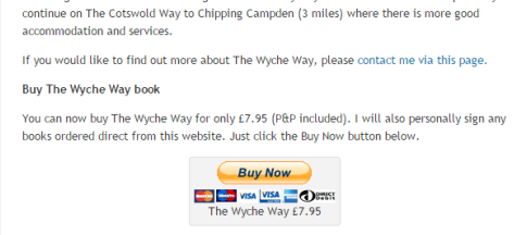 Example of a Buy Now button on a blog